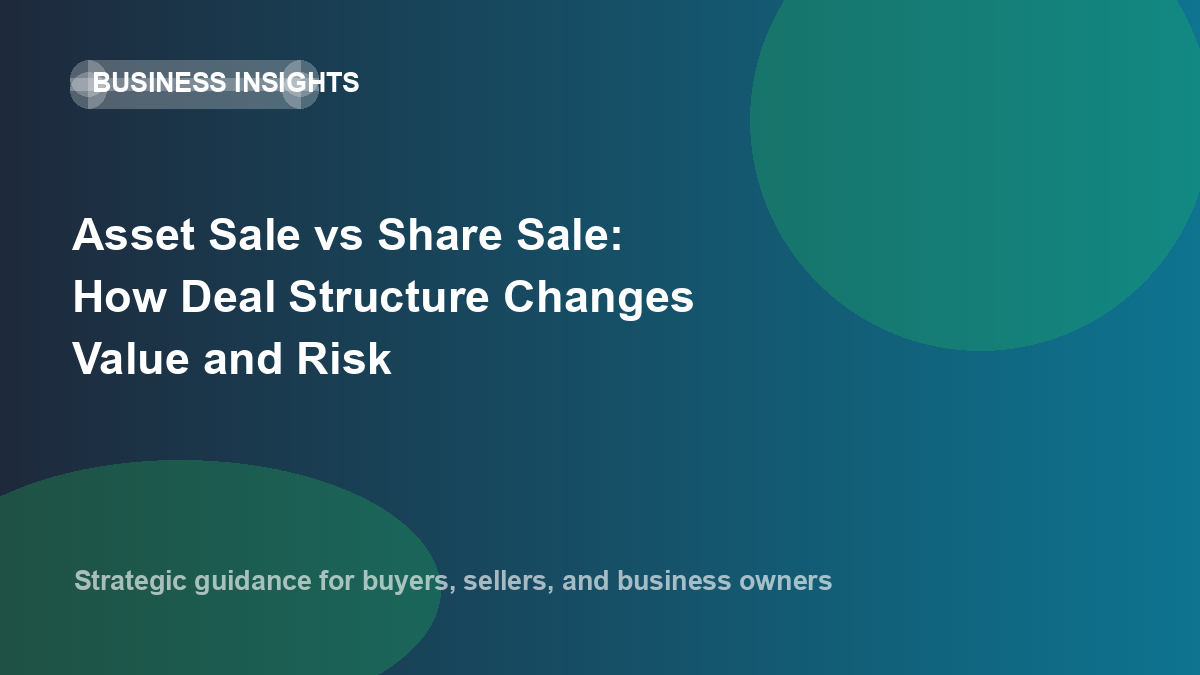 Asset Sale vs Share Sale: How Deal Structure Changes Value and Risk