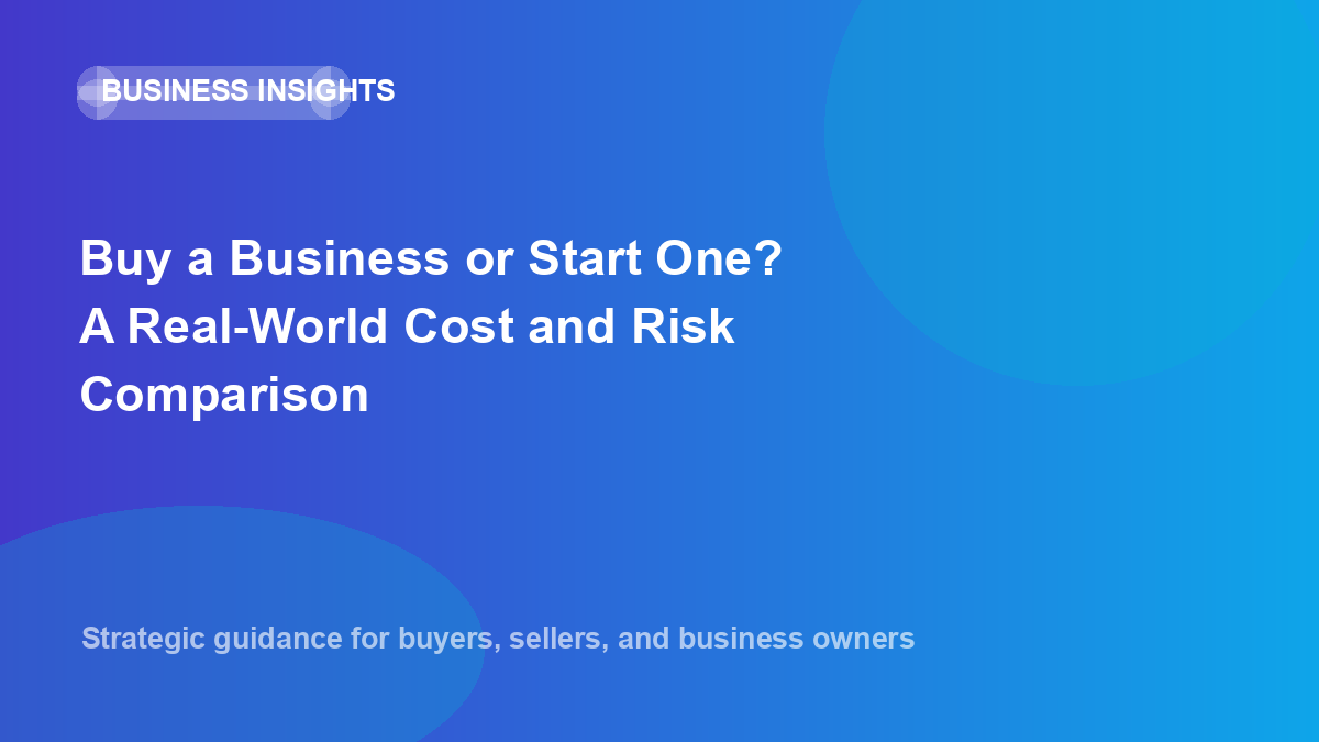 Buy a Business or Start One? A Real-World Cost and Risk Comparison