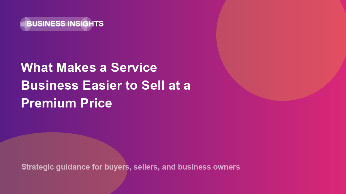 What Makes a Service Business Easier to Sell at a Premium Price